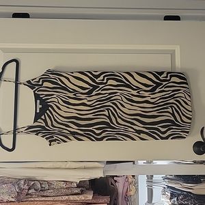 Zebra striped slip dress